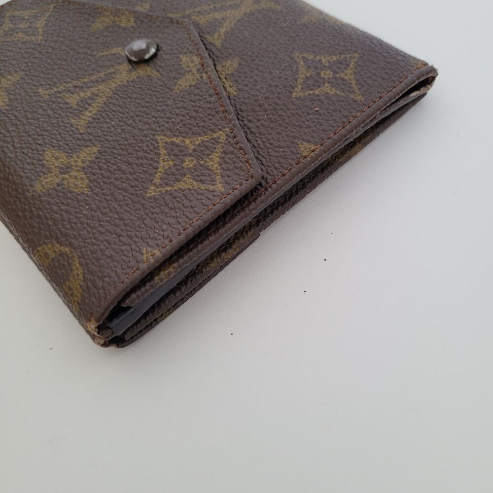 LOUIS VUITTON Vintage 70- 80s Monogram Leather Wallet Brown Medium Trifold Elise - Picture 11 of 13